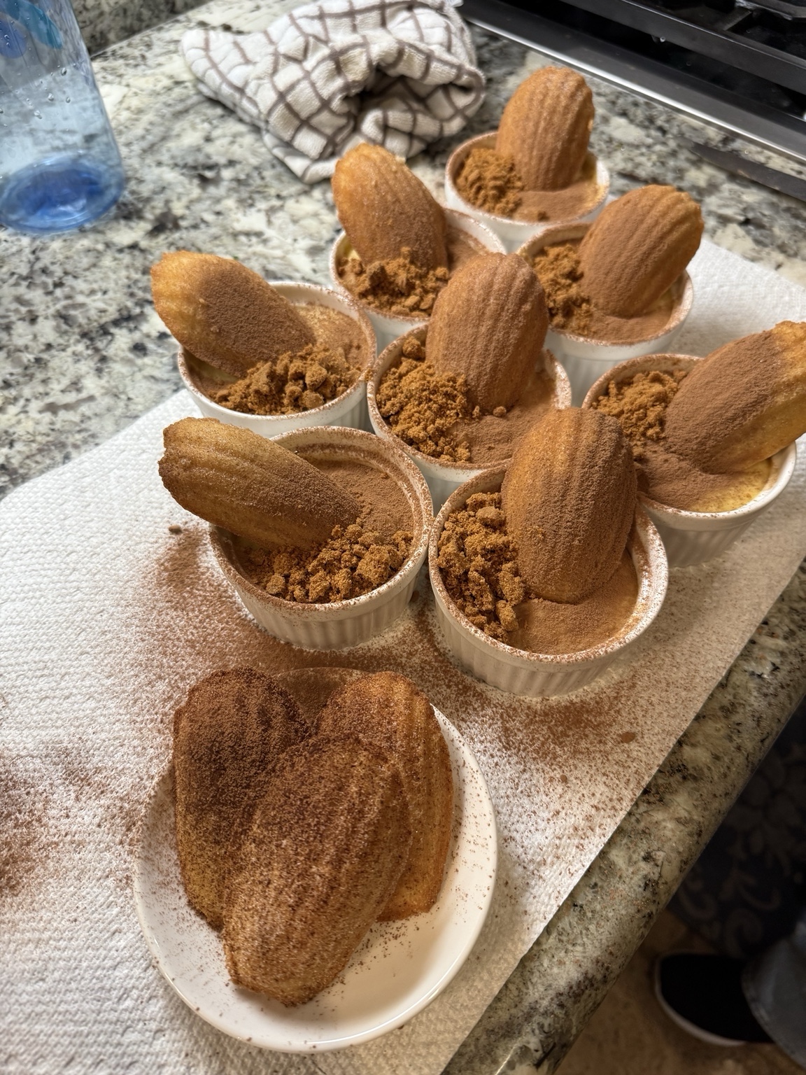 Fresh baked madeleines in a kitchen
